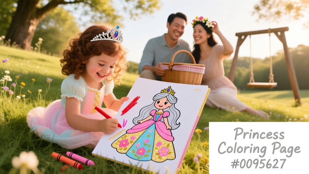 Beautiful Princess Coloring Pages for Your Little Girl: A Developmentally Supportive, Screen-Free Creative Practice