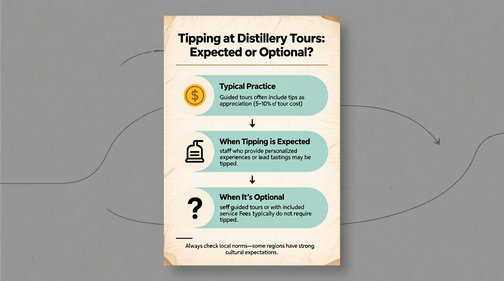 is tipping at distillery tours expected or optional etiquette breakdown