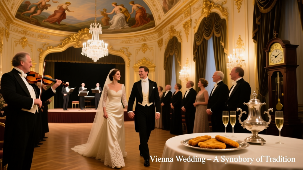 A Vienna Wedding Featuring Classical Opera, Baroque Art, and Schnitzel: Tradition, Texture, and Tenderness