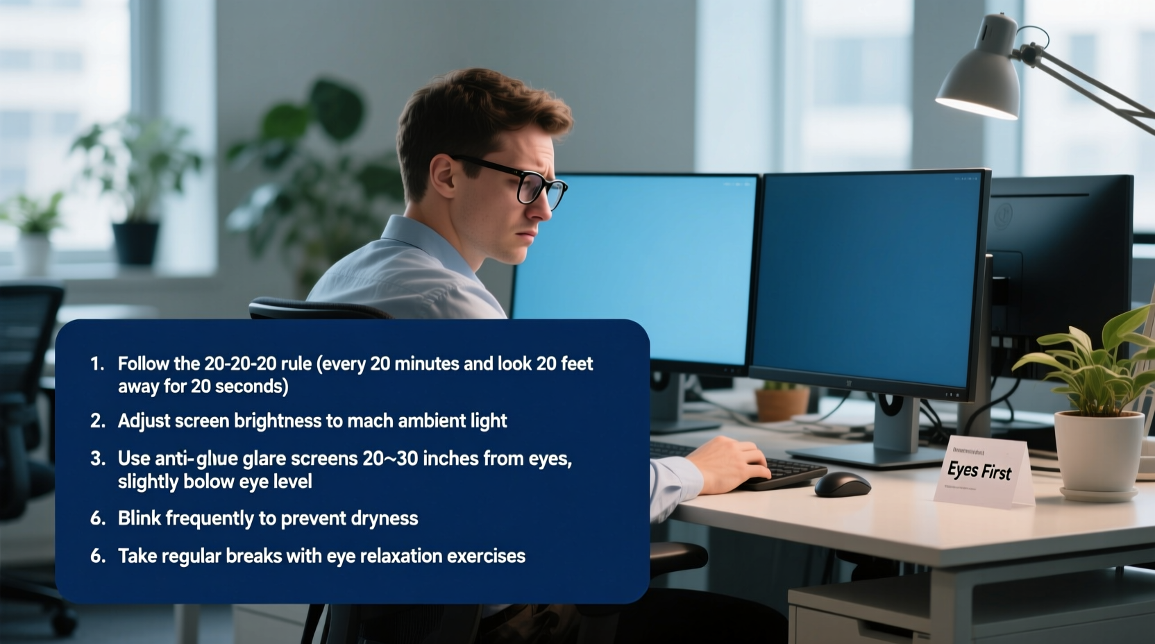 how to protect your eyes when working on screens all day practical tips