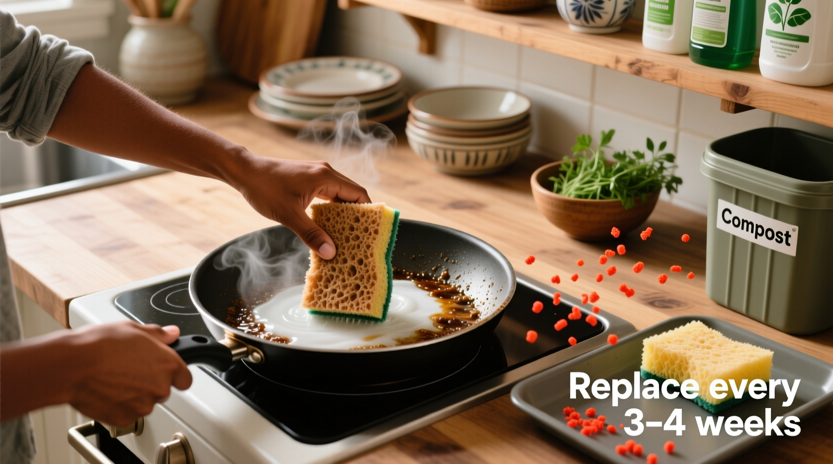 compostable vs cellulose sponge greasy pan truth