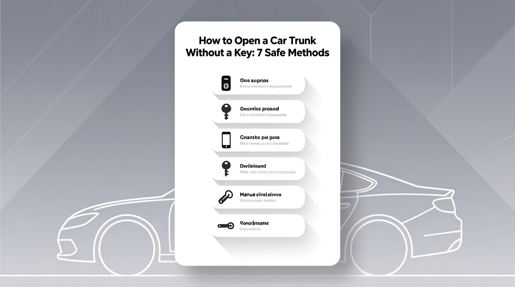 How to Open a Car Trunk Without a Key: 7 Safe Methods
