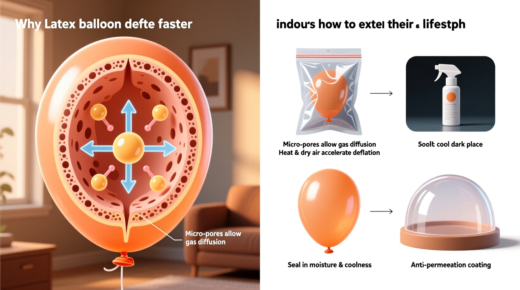 why do latex balloons deflate faster indoors and how to extend their life