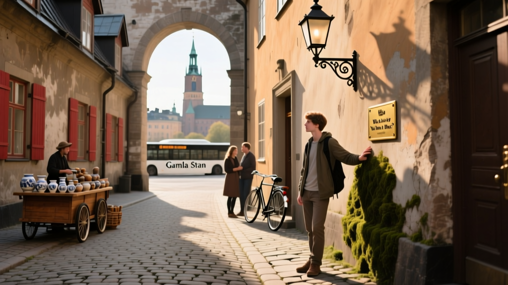 Beautiful old buildings in Gamla Stan, Stockholm, Sweden