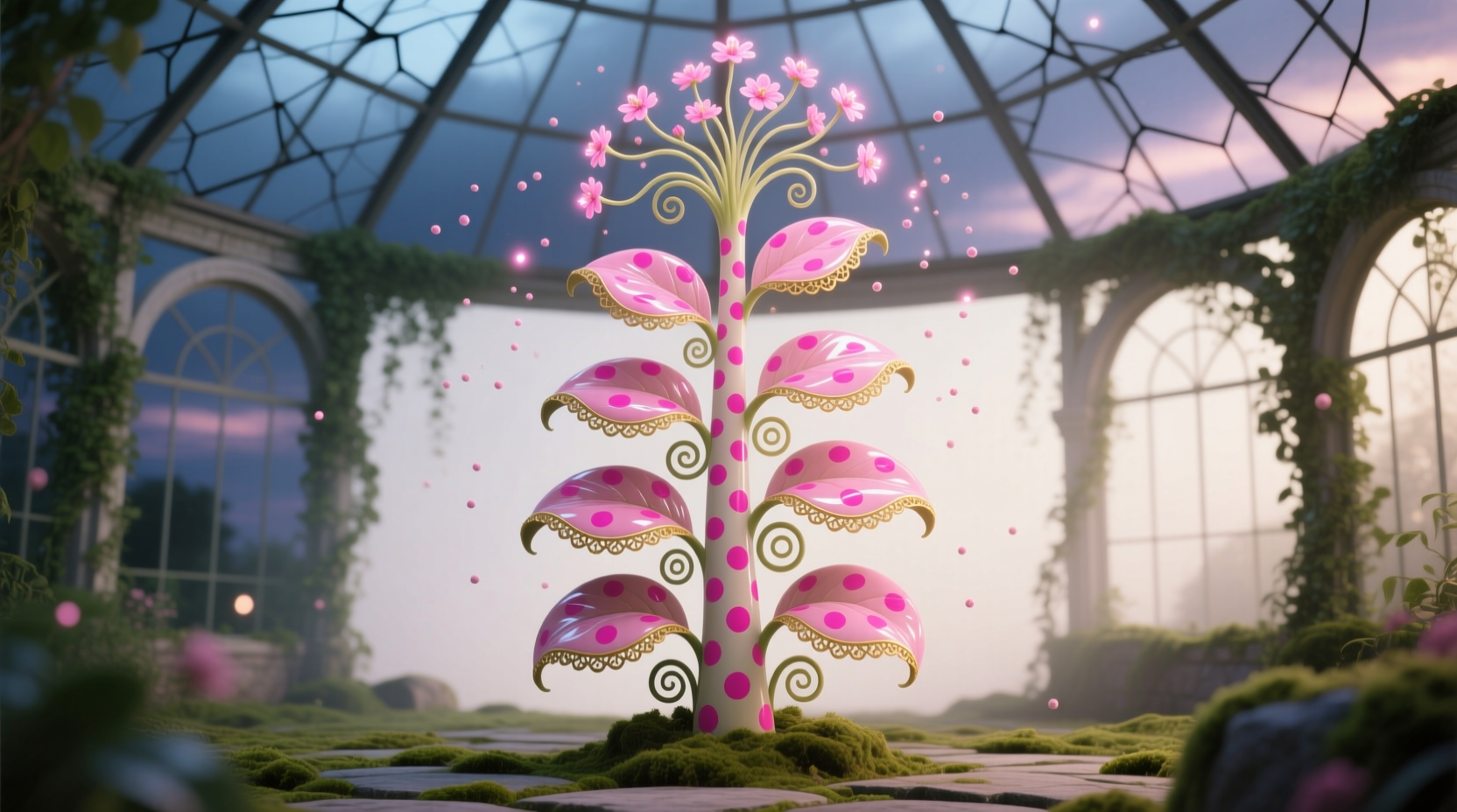 full grown pink polka dot plant