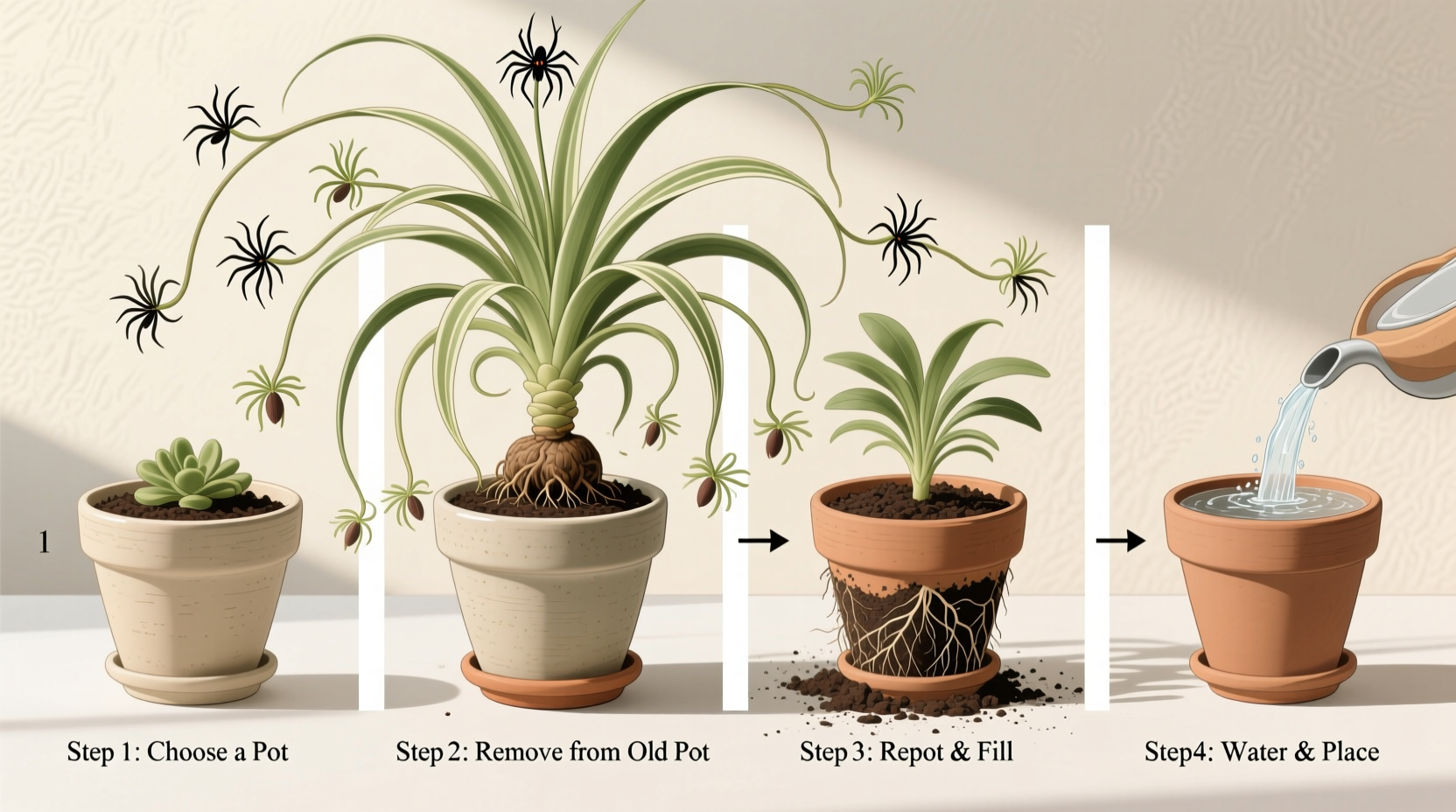 Pot Spider Plants in 5 Steps | TheHomeSprouts