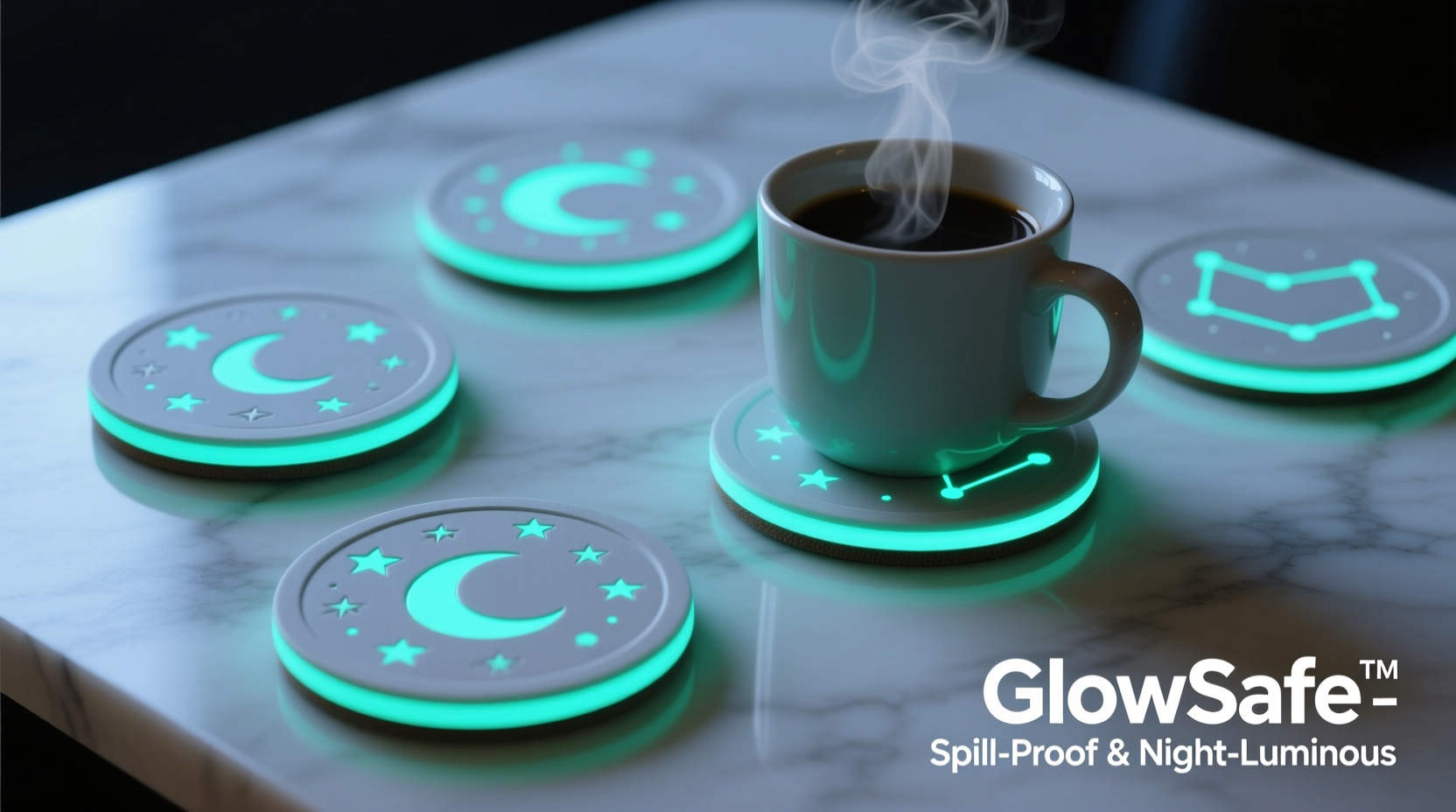 do glow-in-the-dark coasters protect surfaces from spills