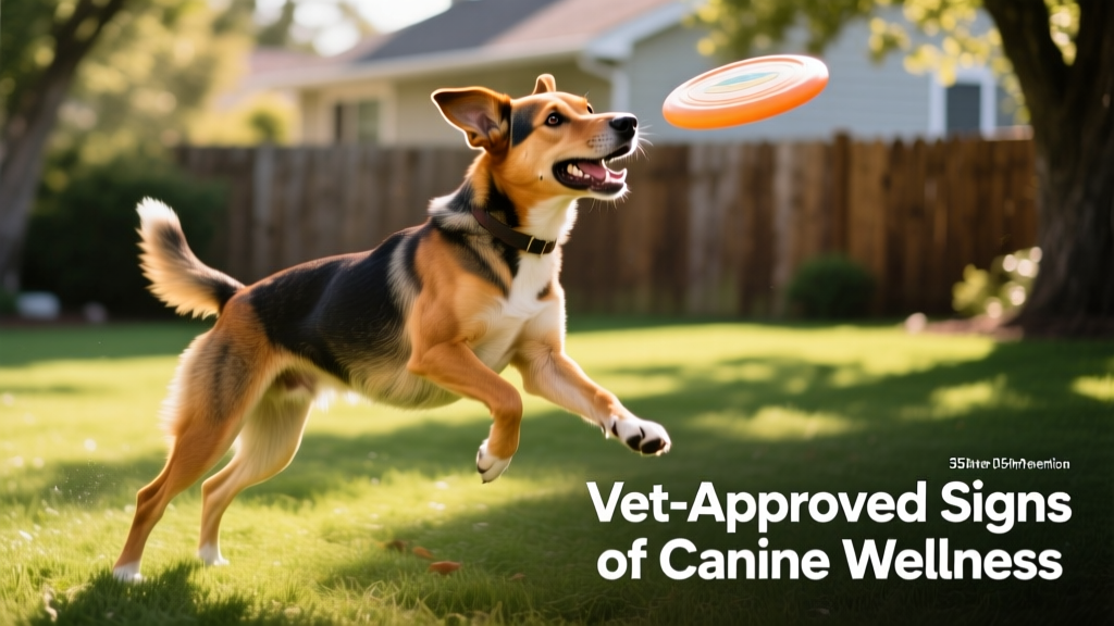 A healthy adult dog playing outdoors, illustrating vitality and wellness
