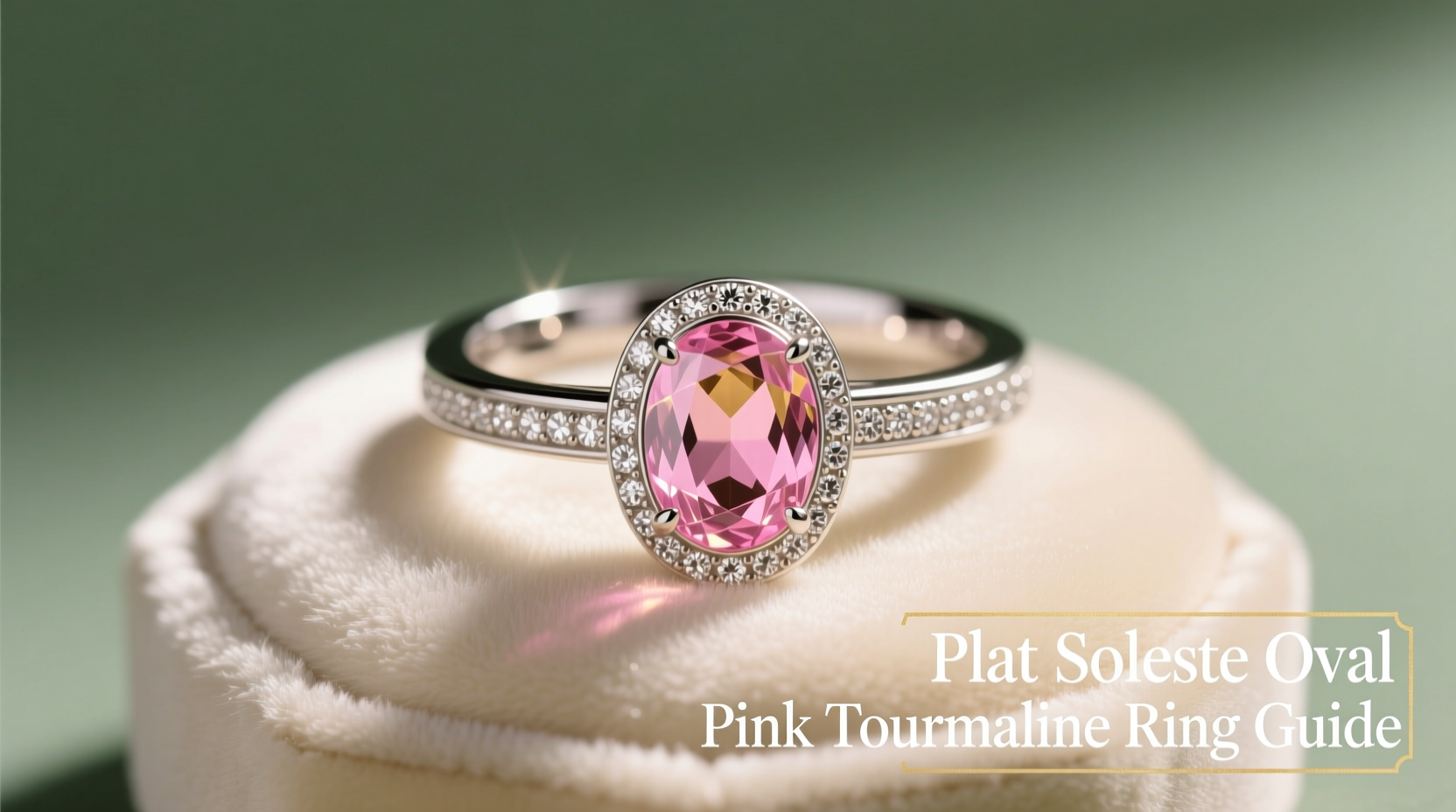 plat soleste oval pink tourmaline ring