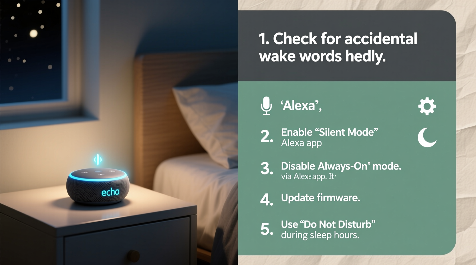why does my echo dot respond randomly at night and how to silence it