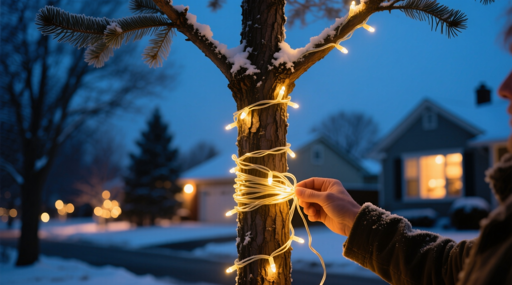 why do people wrap only one strand of lights around each tree branch