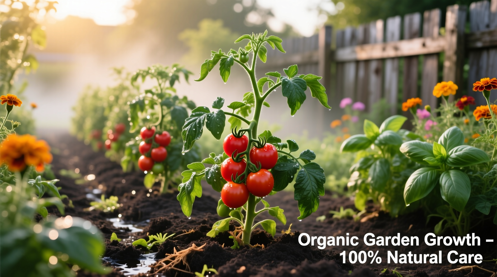 Healthy tomato plants growing in garden with proper spacing