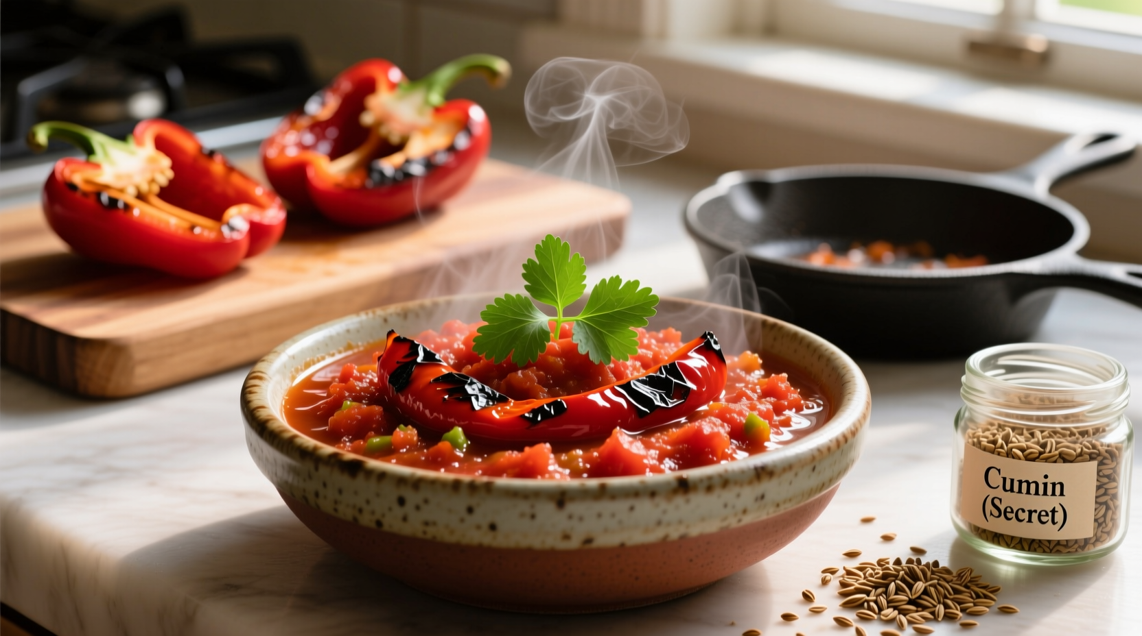 the hidden ingredient for smoky roasted red salsa