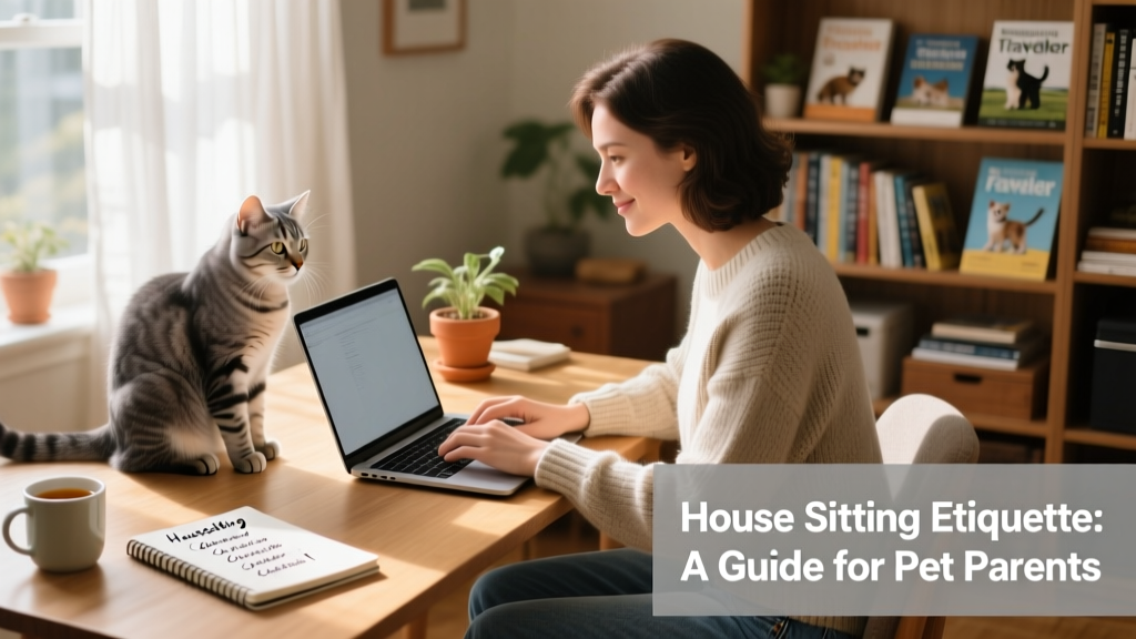 Person using a laptop with a cat sitting on the desk