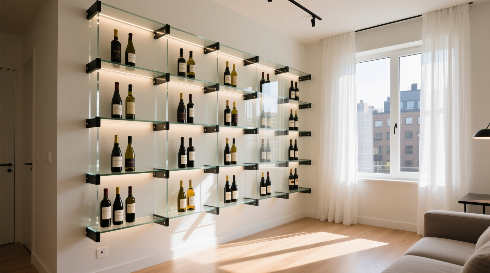 How To Style A Wine Wall In A Small Apartment Without Sacrificing ...