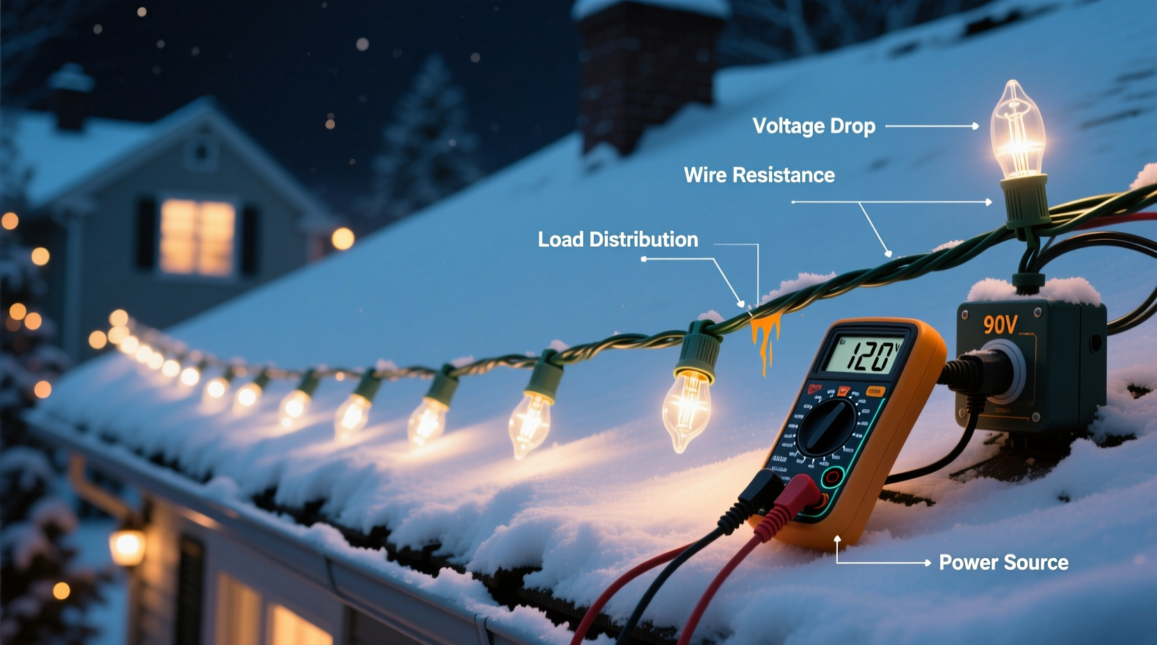why are my christmas light strands dimming at the end and how to diagnose voltage drop issues