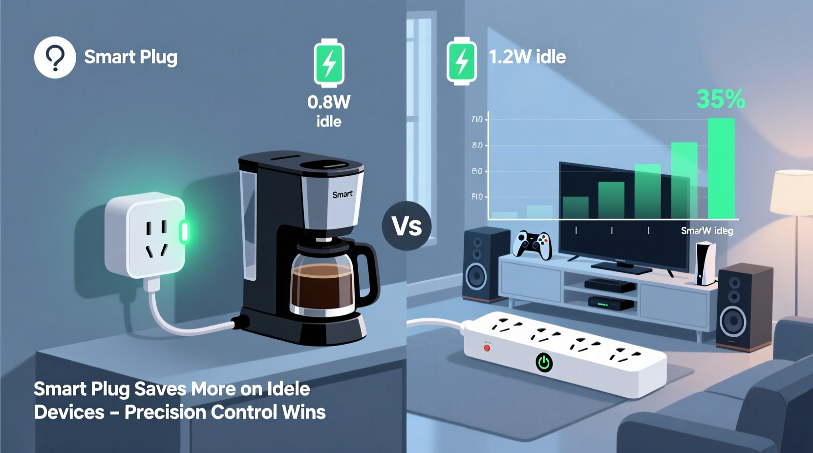 smart plug vs smart strip which saves more energy on idle devices