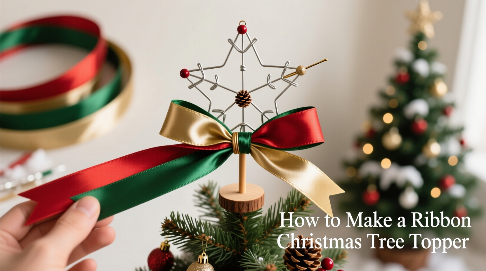 how to make a ribbon christmas tree topper