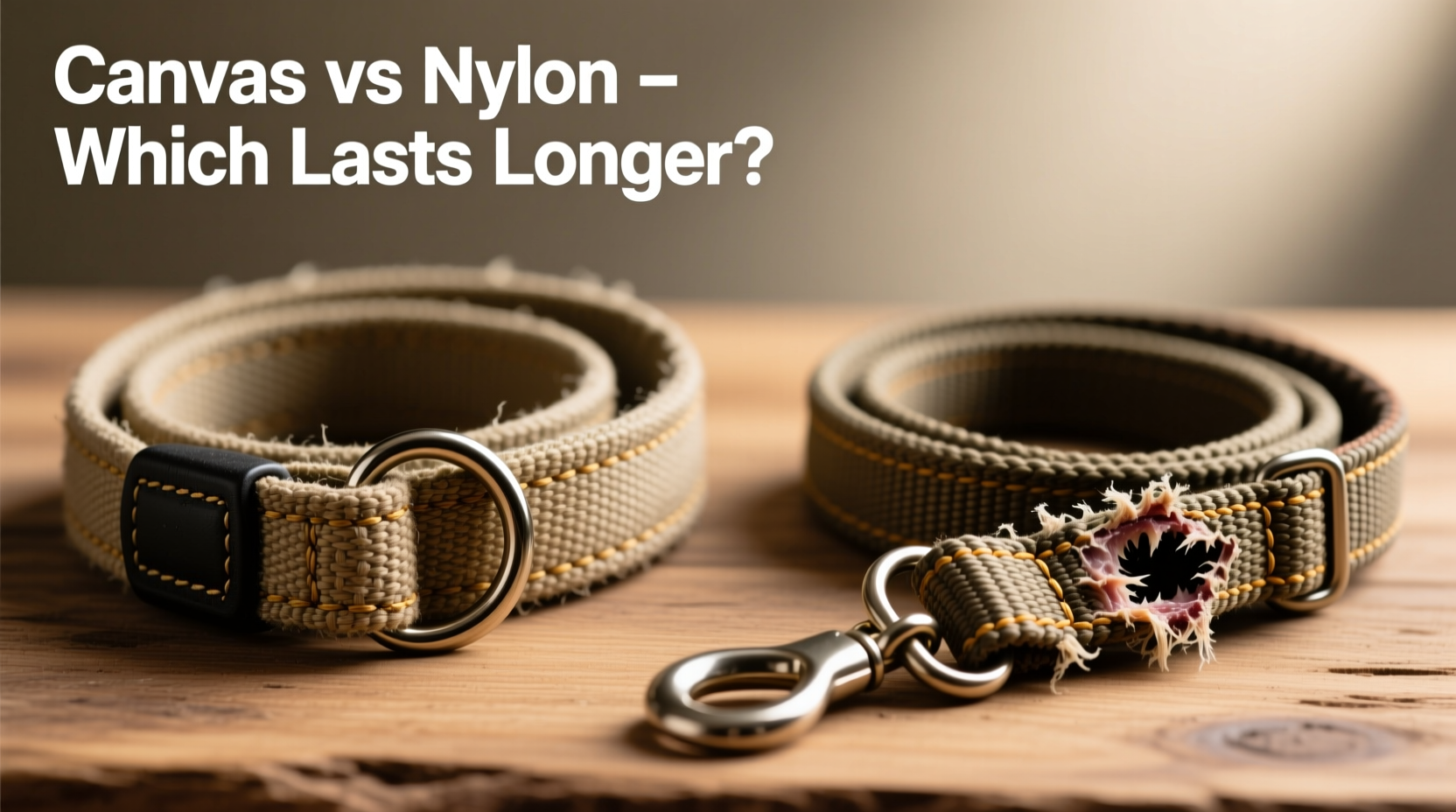 canvas vs nylon dog leashes which lasts longer with heavy chewers