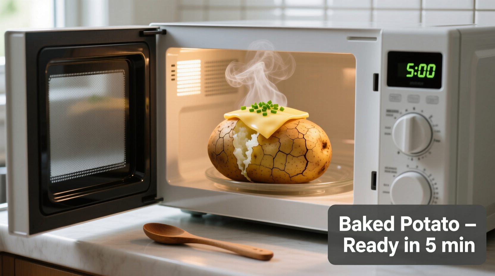 Perfect Microwave Baked Potato in 8 Minutes (Step-by-Step)