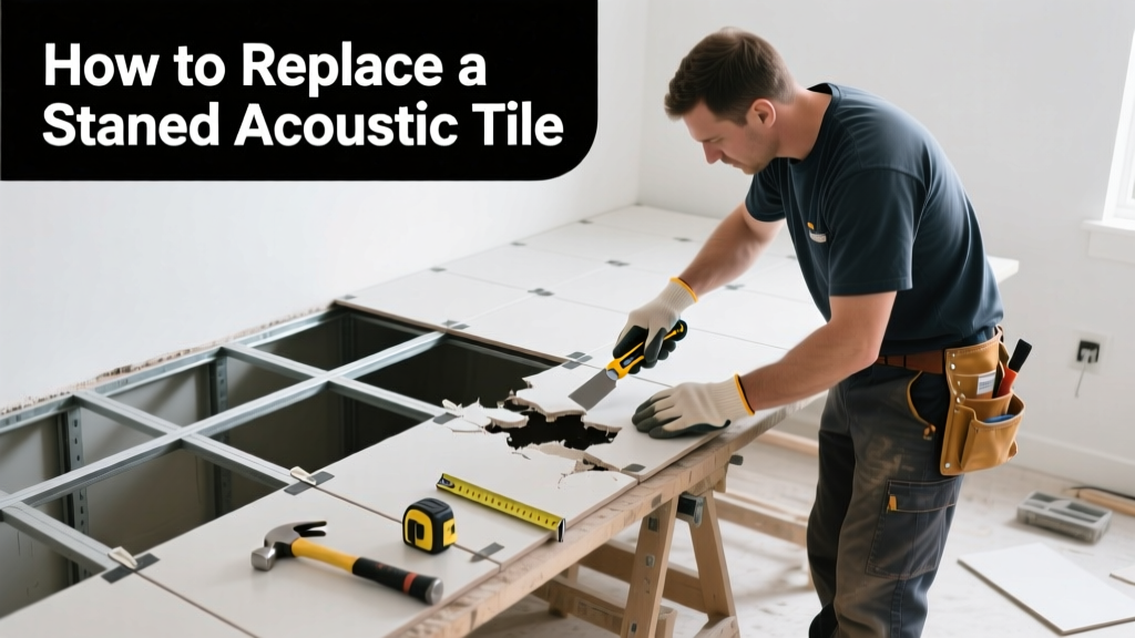 How to Replace a Stained Acoustic Tile Section