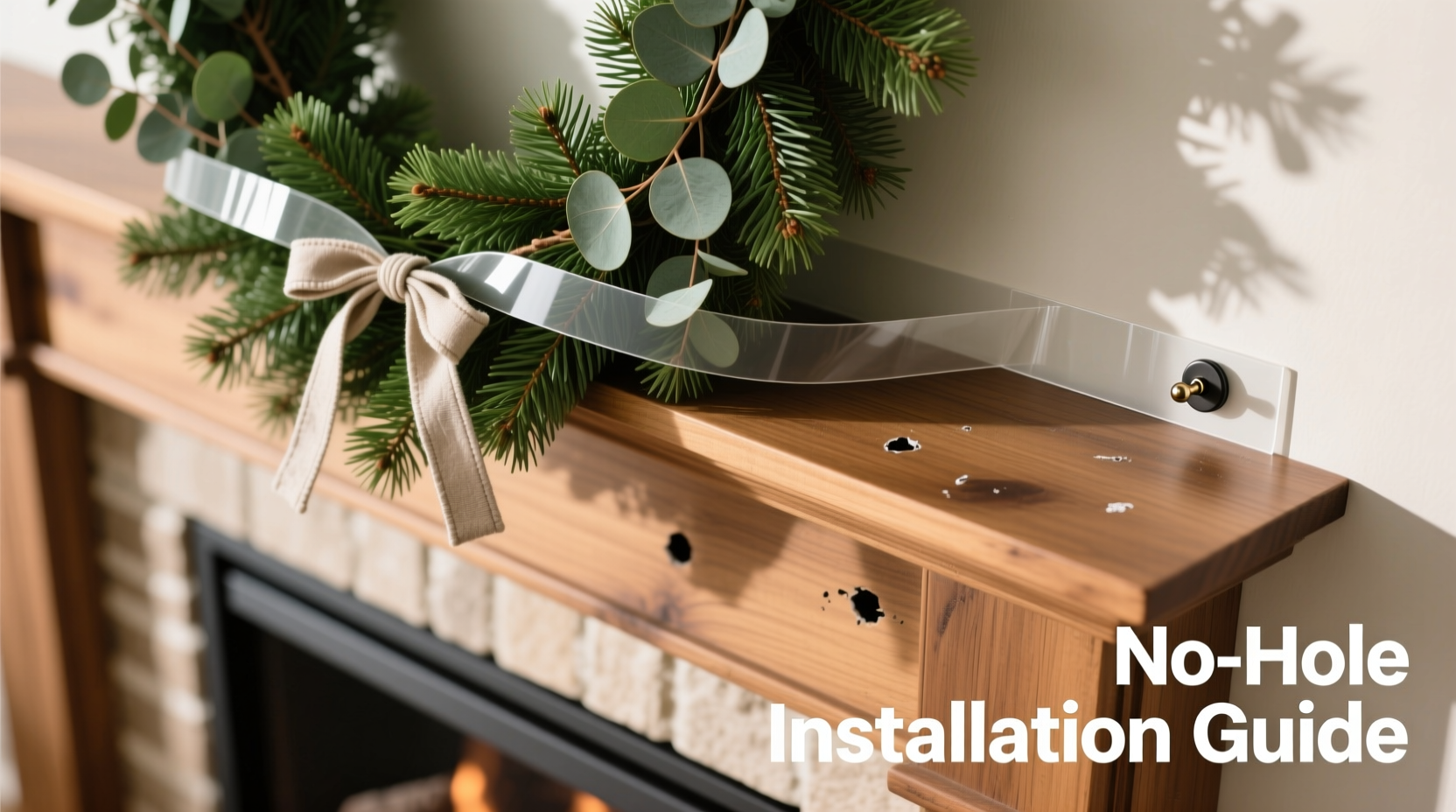 how to attach garland to a mantel securely without hardware damage