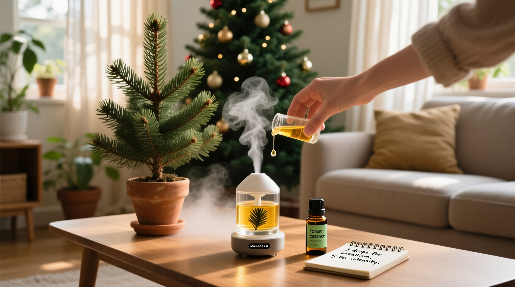 how to use essential oils to make your fake tree smell like a real one