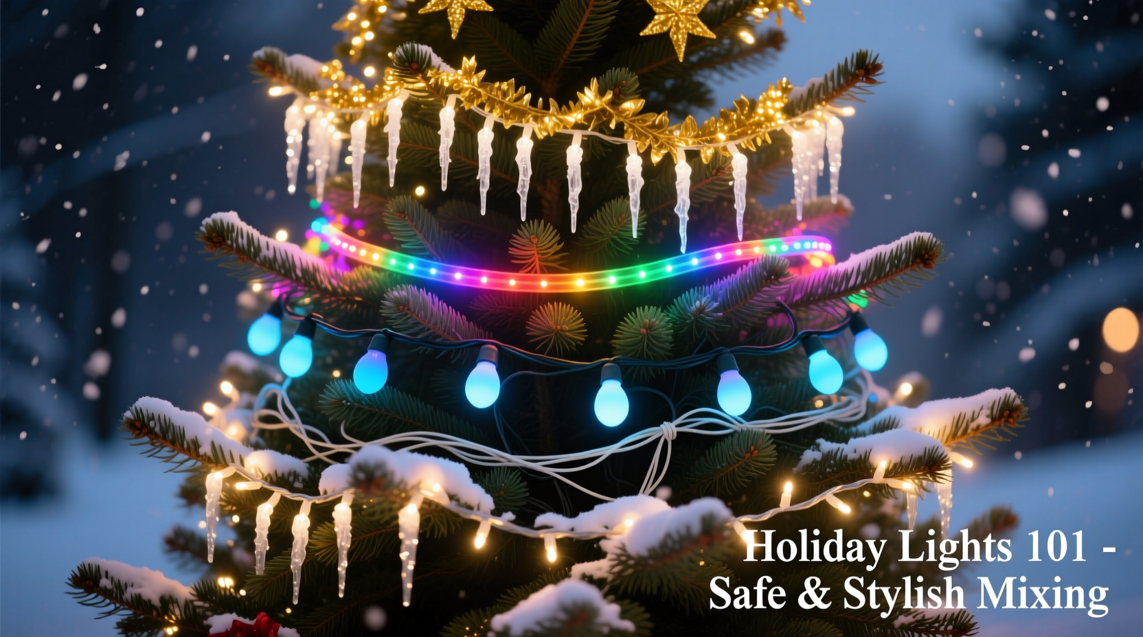 can you mix different types of christmas lights on one tree without overloading