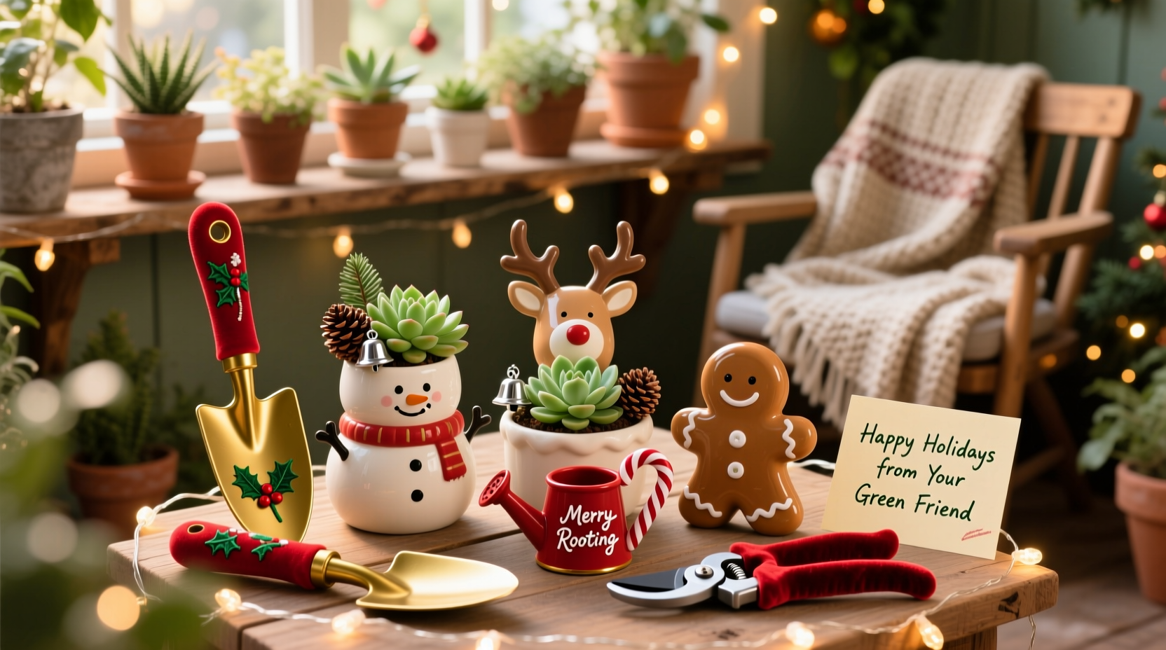 christmas gifts for plant parents cute planters and festive tools