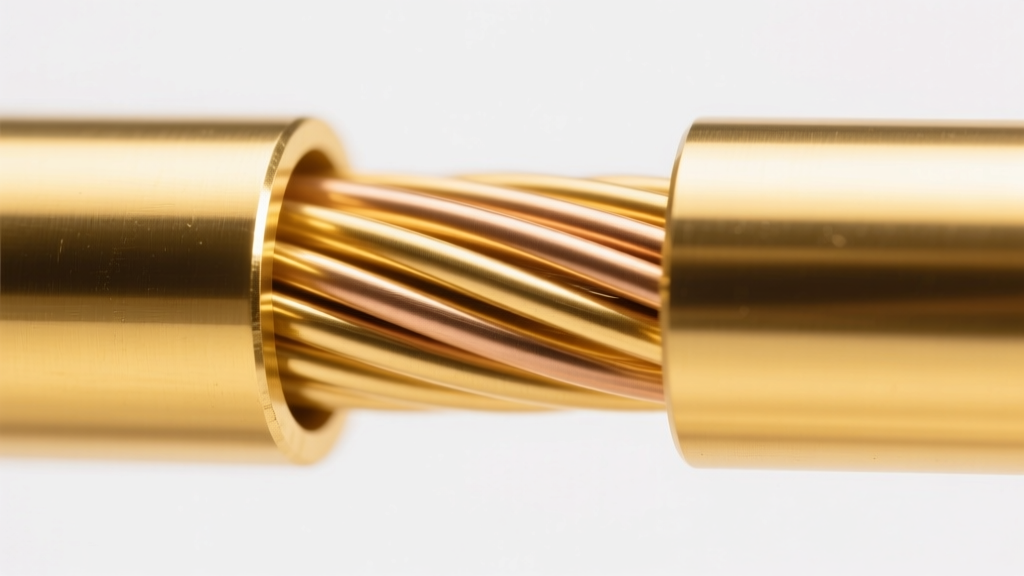 Cross-section of gold filled wire showing a thick outer 14k yellow gold layer mechanically bonded to a solid brass core interior.