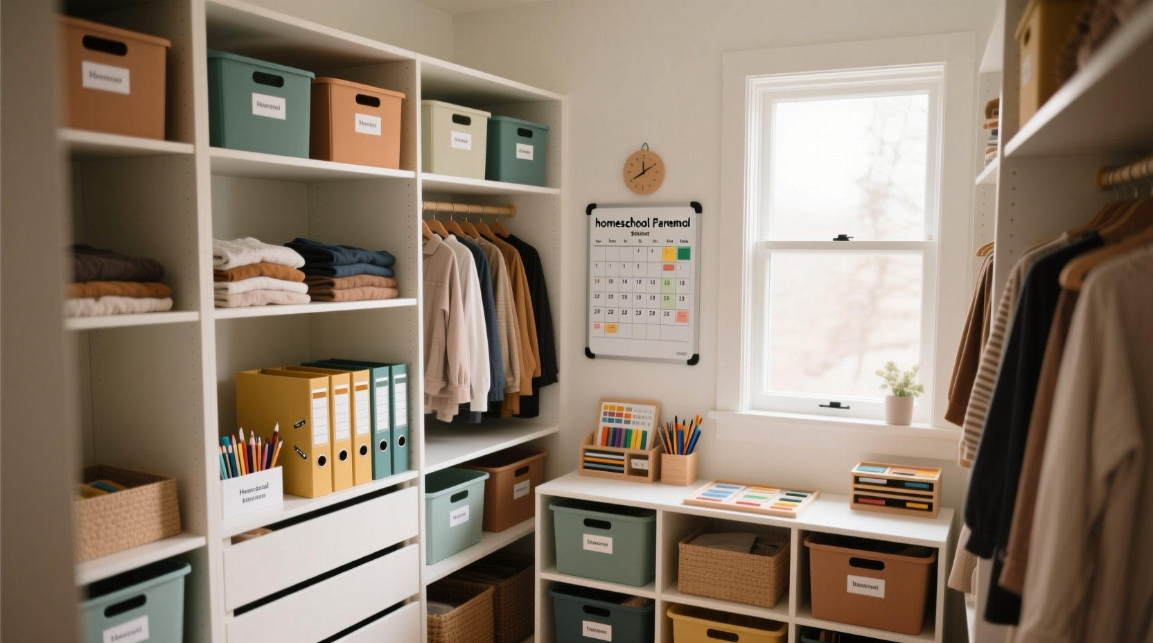 closet organization for homeschooling parents