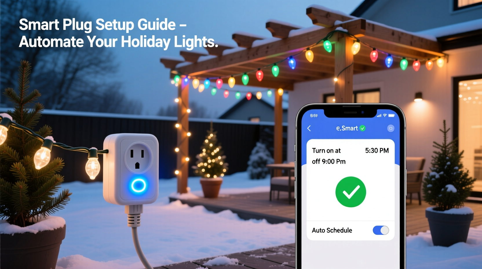 how to use smart plugs to automate your outdoor christmas light schedule