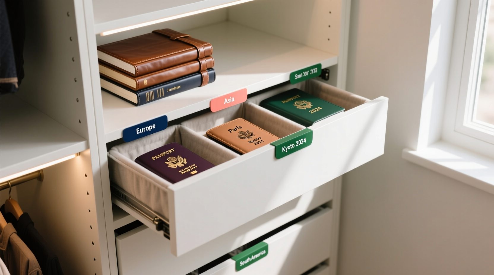 closet organization tips secure travel document storage