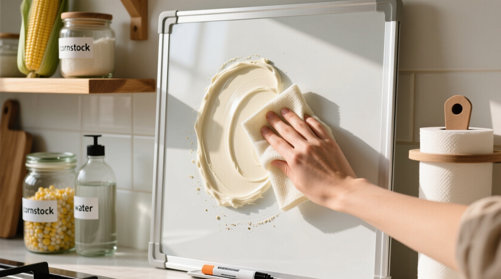 eco friendly cleaning tips remove permanent marker with cornstarch