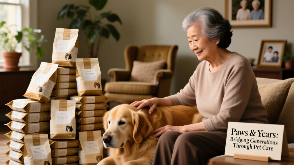 stacks of pet food packages