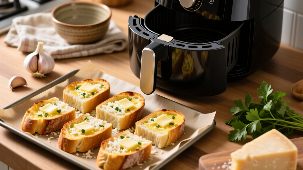 Crispy Air Fryer Garlic Bread (Easy & Low-Oil!)