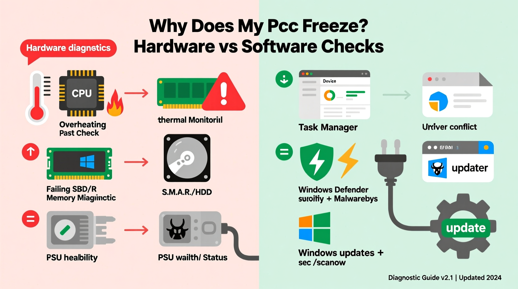 why does my pc freeze randomly hardware vs software checks