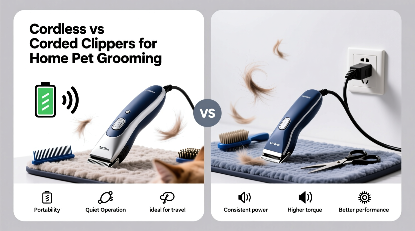 cordless vs corded clippers for home pet grooming pros and cons