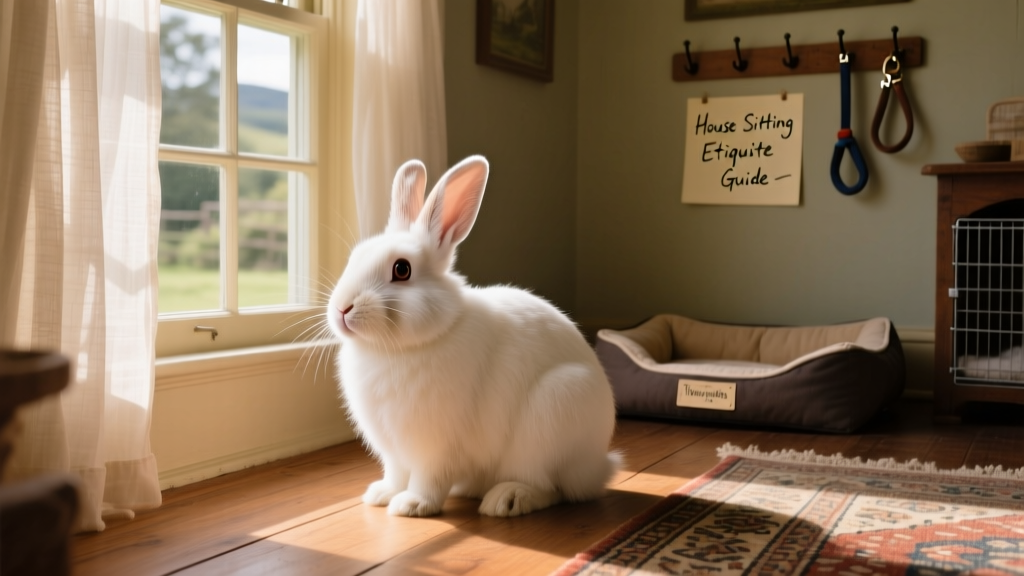 Rabbit looking out of a window