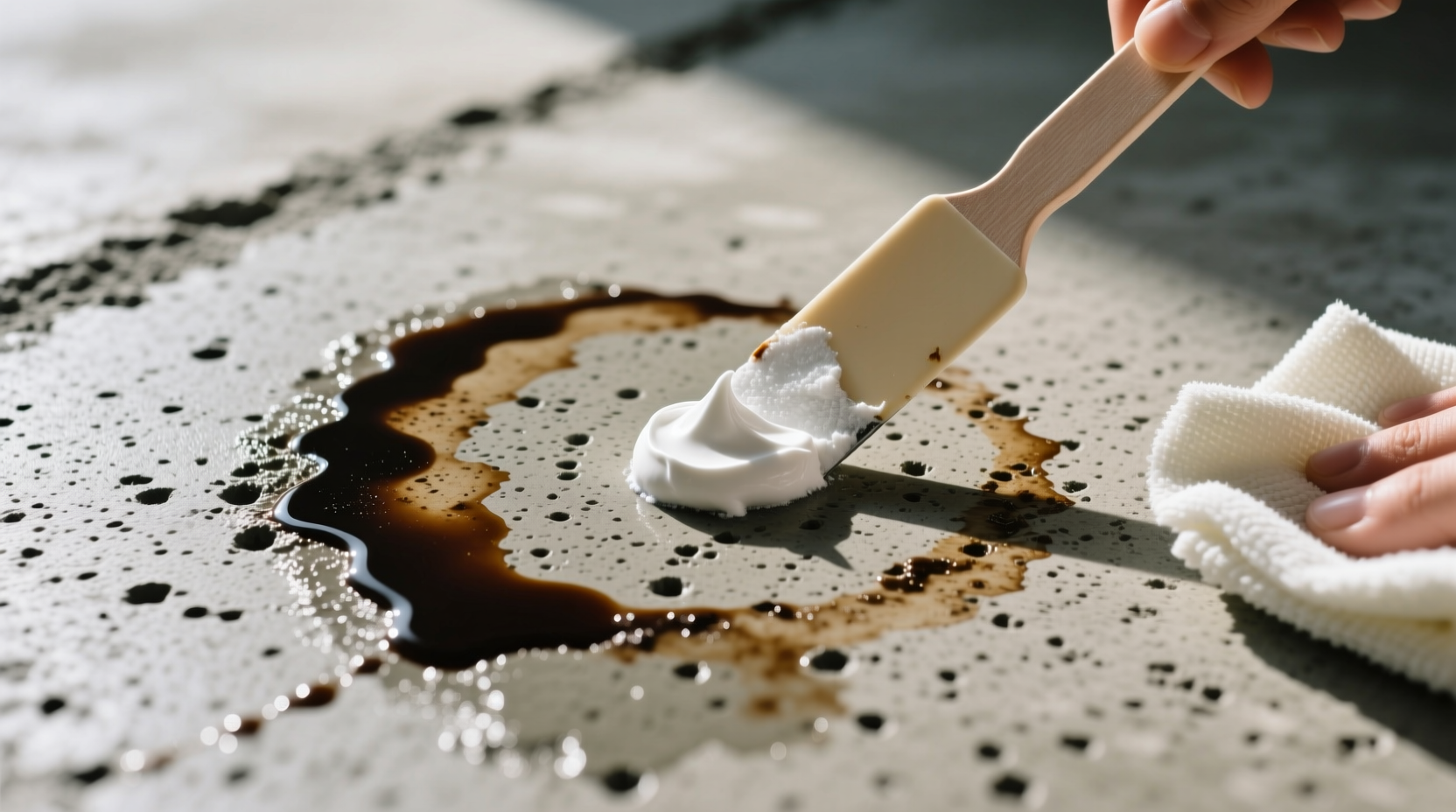 remove coffee rings from concrete countertops