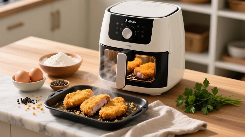 Crispy Breaded Pork Cutlets in Air Fryer (5-Min Prep!)