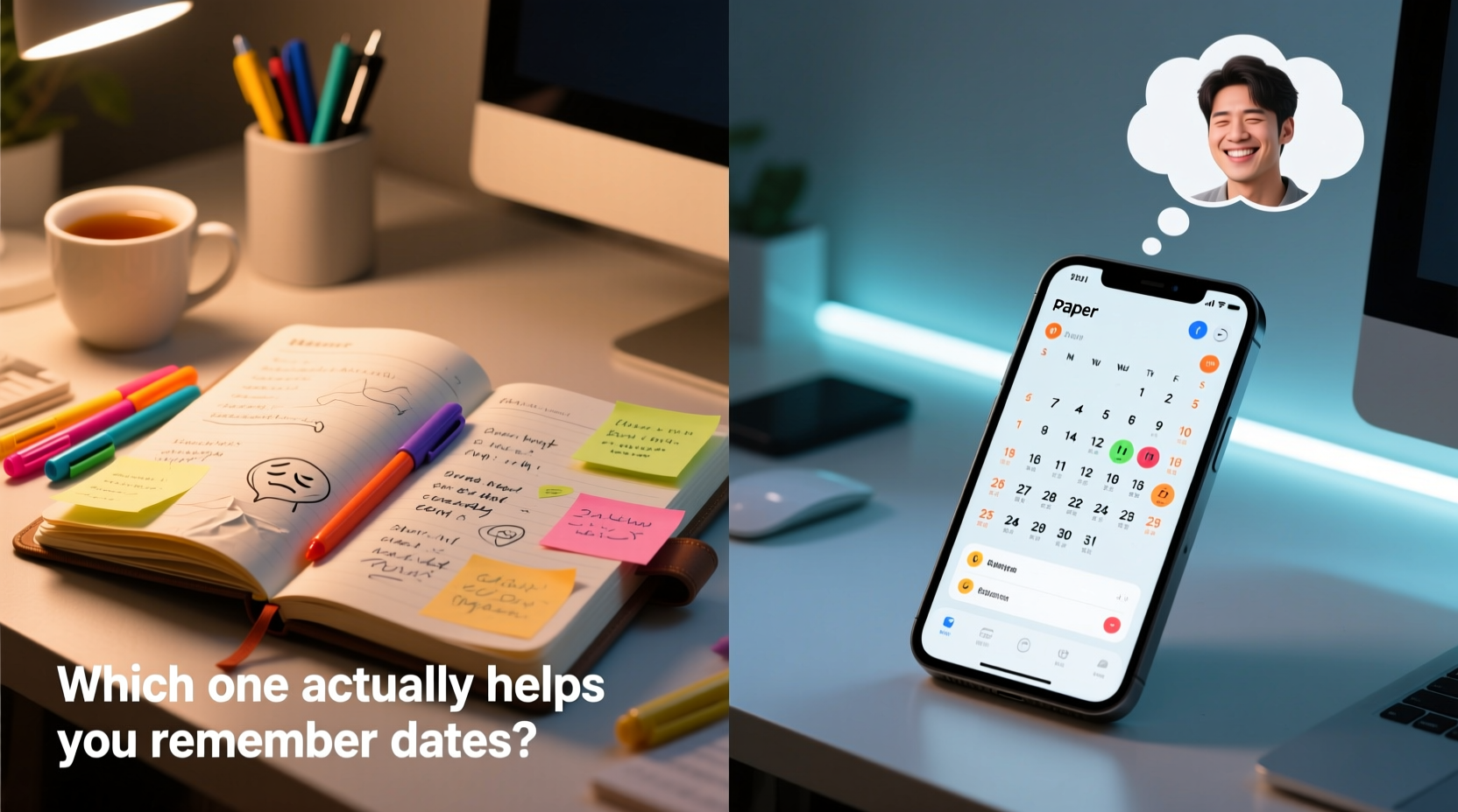 paper planner vs digital calendar which one actually helps you remember dates
