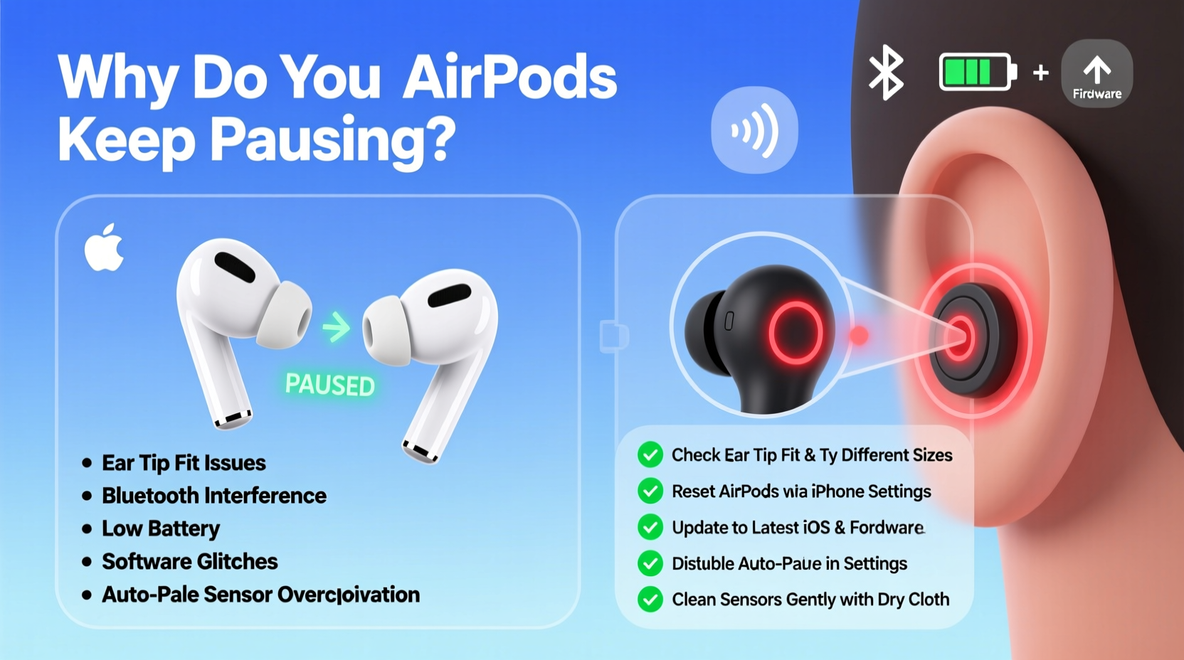 why do my airpods keep pausing randomly and how to stop it permanently