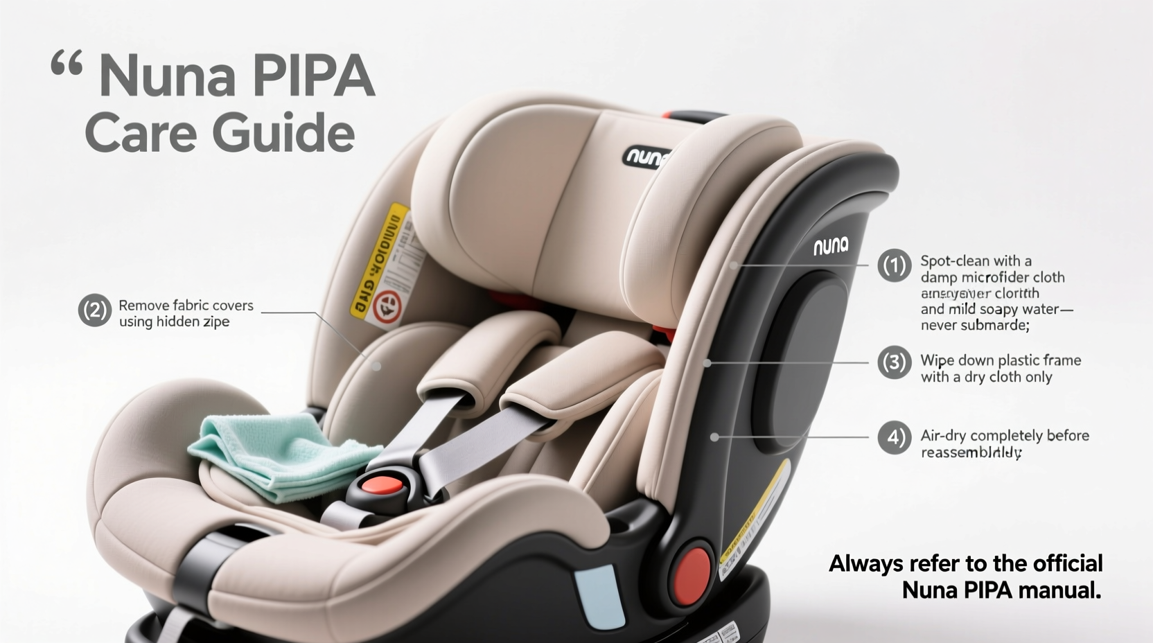 how to clean nuna pipa car seat