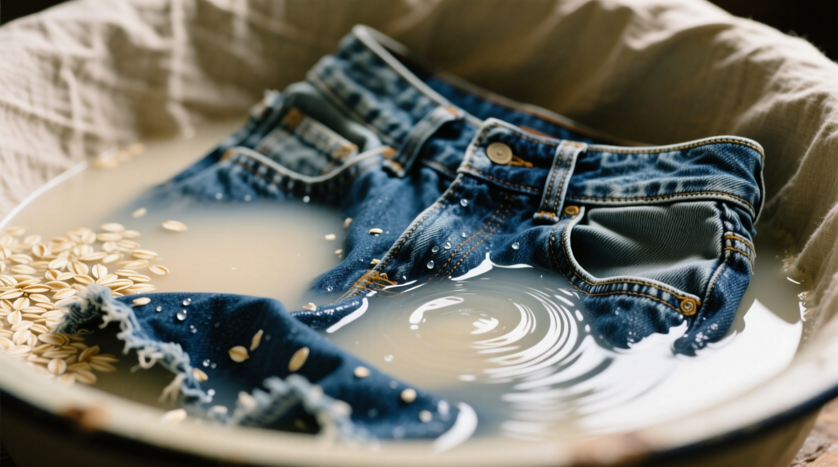 eco friendly cleaning tips oatmeal soak for vintage denim