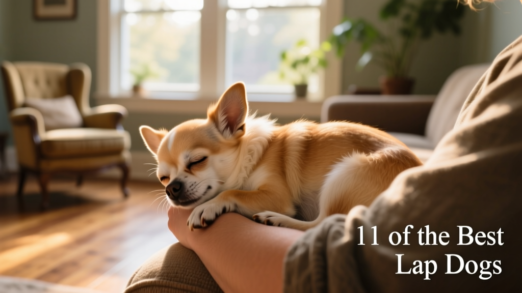A Chihuahua peacefully sleeping in the crook of a person's arm