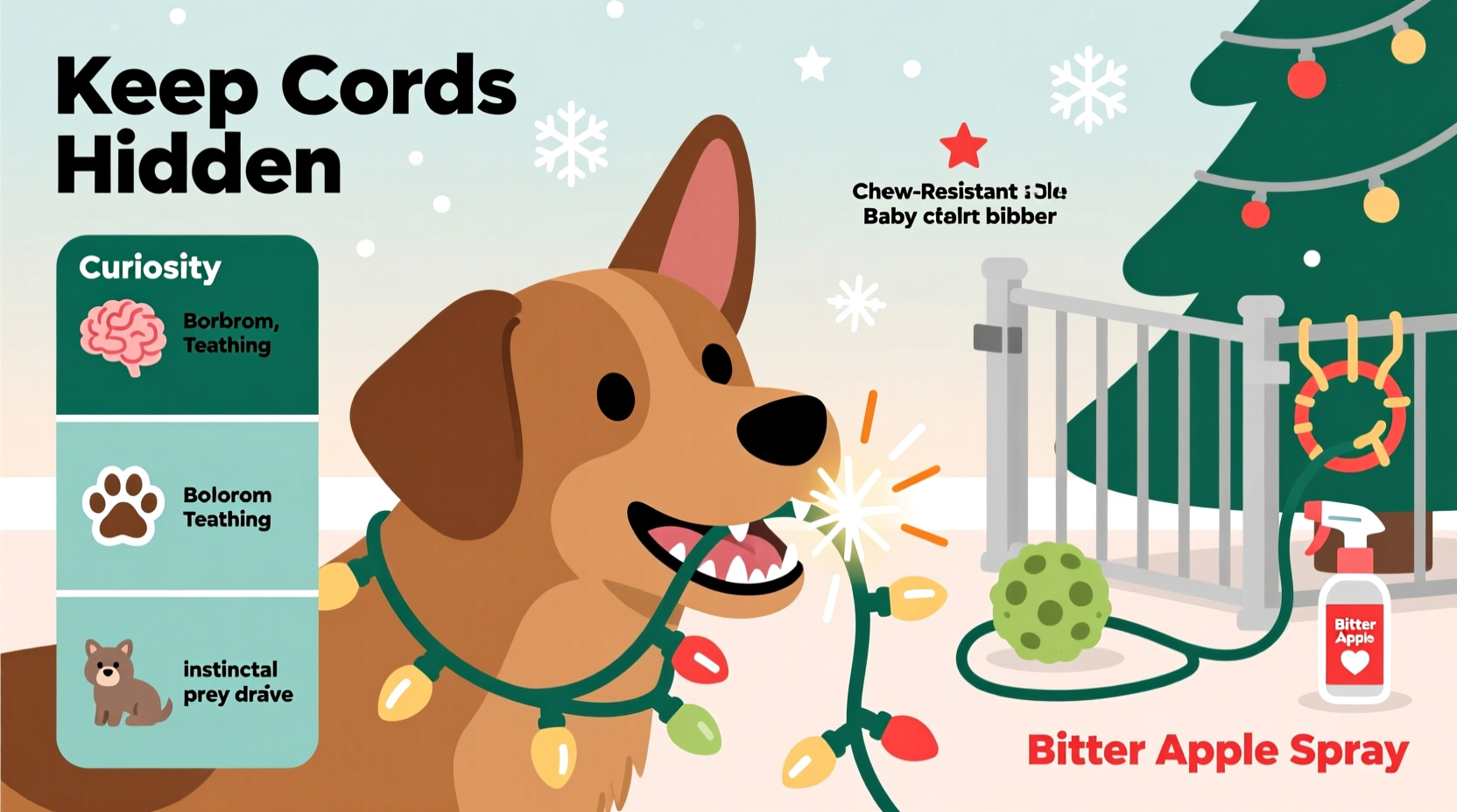 why does my dog chew christmas lights and how to stop the behavior