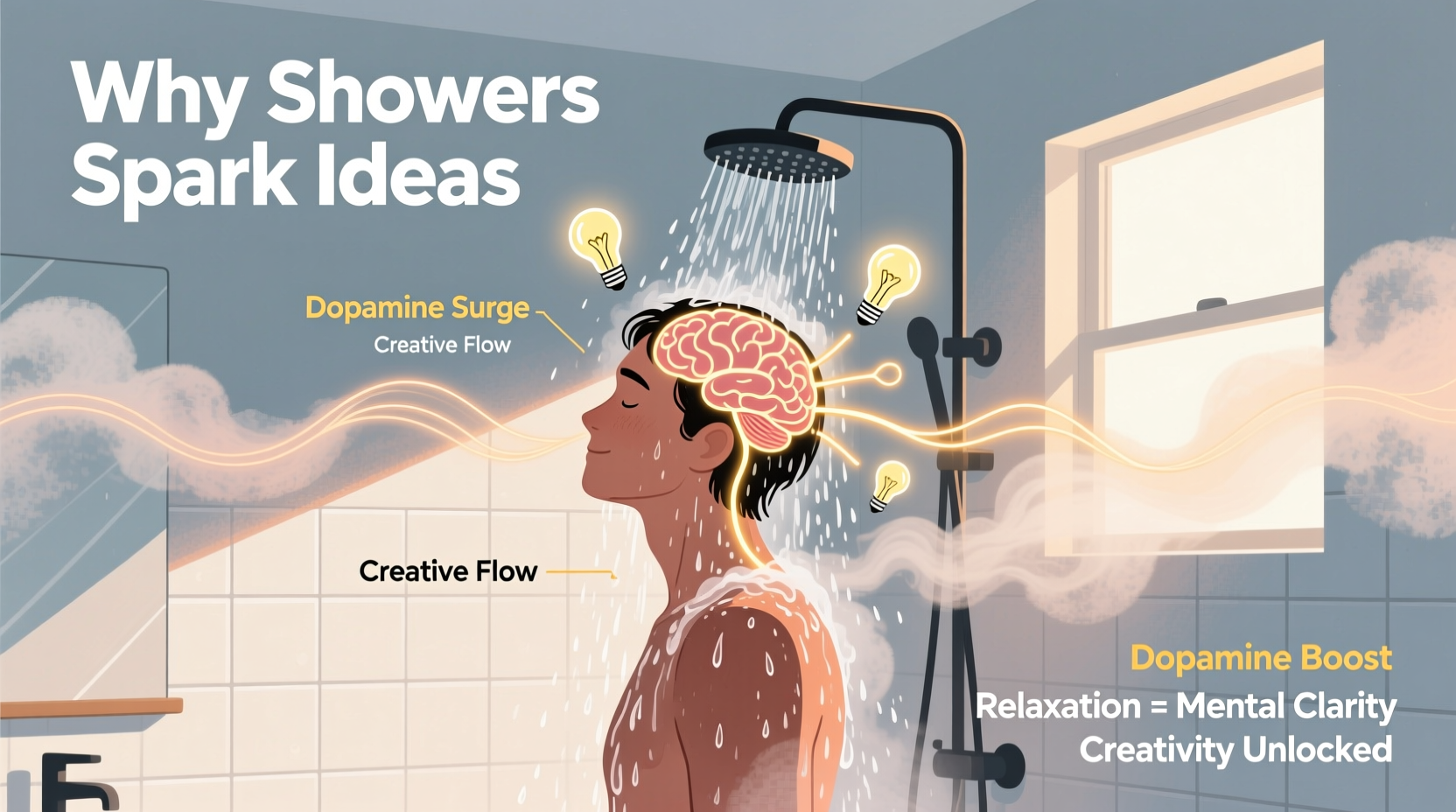 why do showers spark creative ideas dopamine and relaxation explained