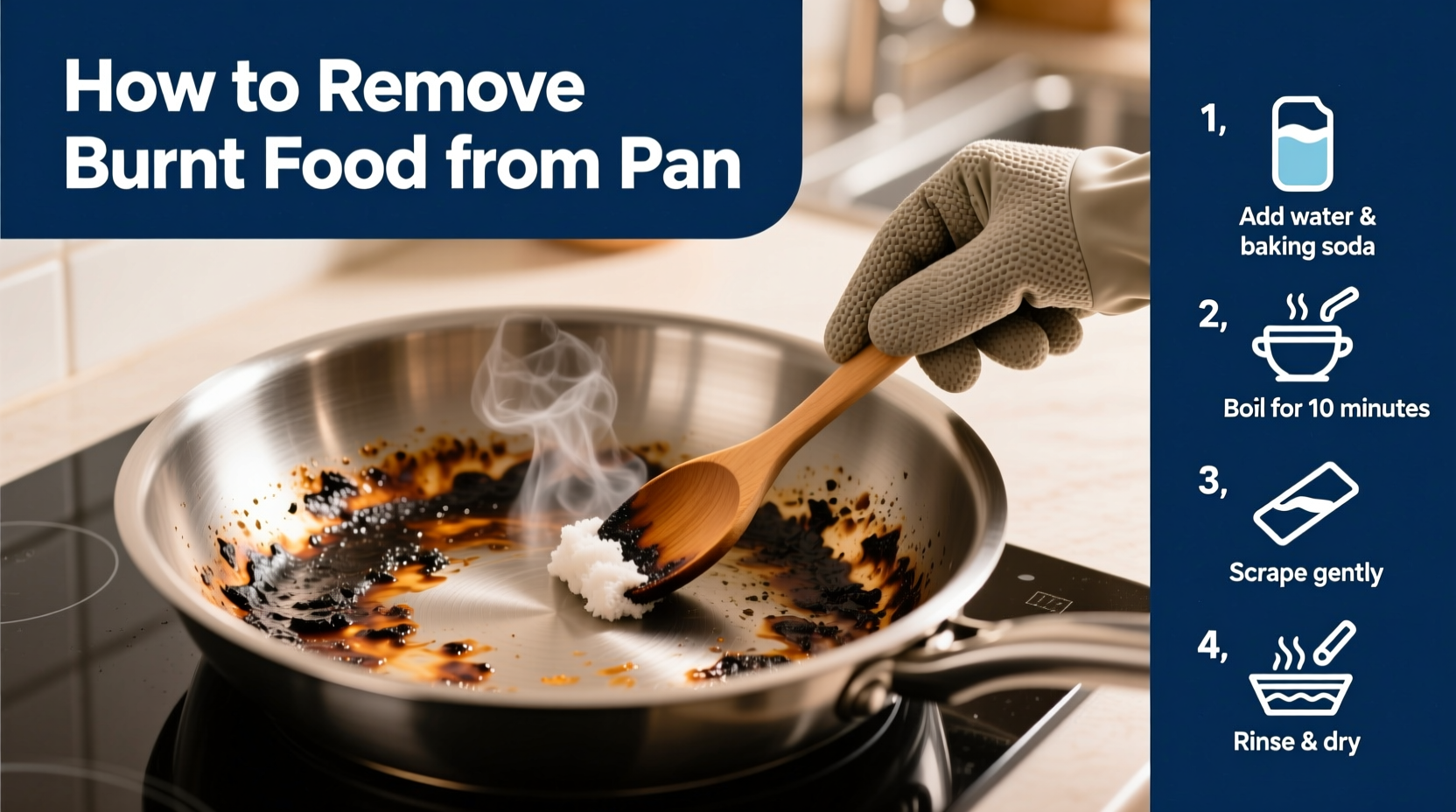 how to remove burnt food from pan
