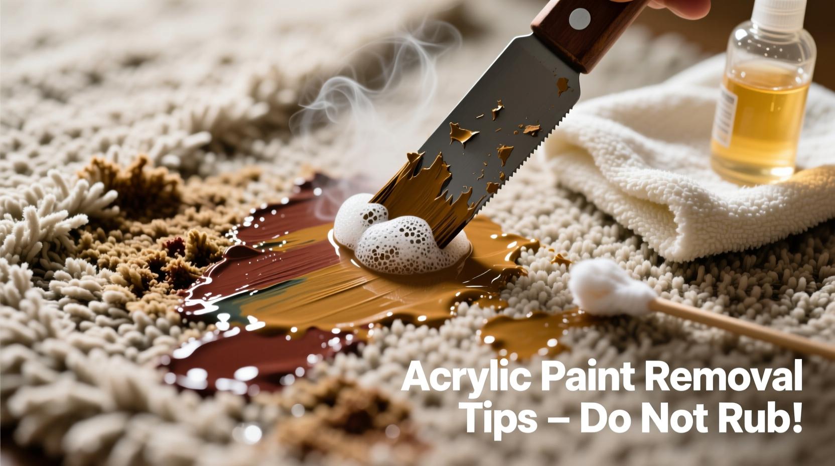 how to get paint out of carpet tips for dried acrylic stains